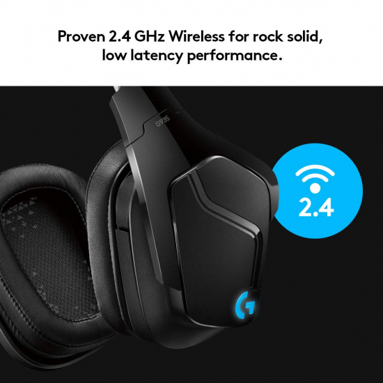 Logitech G935 Kabelloses Gaming-Kopfhörer (mit 7.1 Surround Sound, 50 mm Pro-G Klangtreiber, LYGHTSYNC RGB) (981-000744)