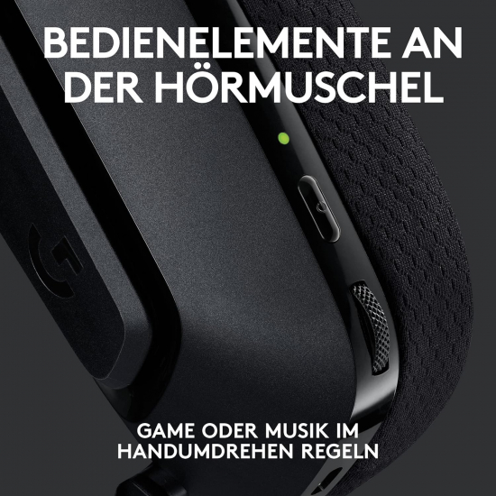 Logitech G535 LIGHTSPEED kabelloses Gaming-Headset – Flip-Stummschaltung, Stereo, kompatibel mit PC, PS4, PS5, wiederaufladbar über USB – Schwarz (981-000972)