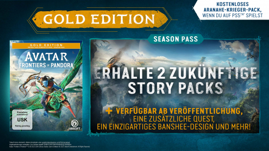 Avatar Frontiers of Pandora Gold Edition (deutsch spielbar) (AT PEGI) (PS5) inkl. Season Pass / extra Quest / Child of Two Worlds Pack