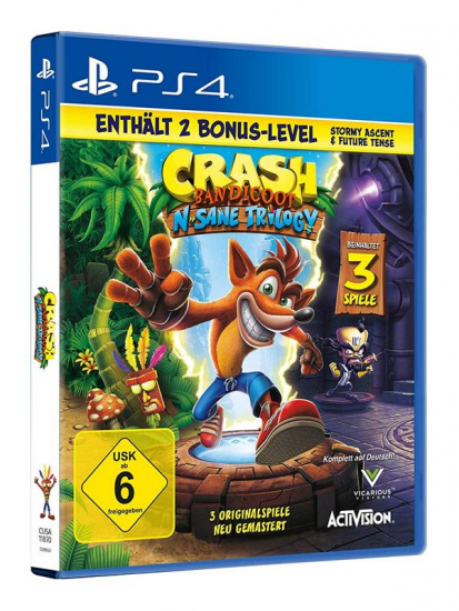 Crash Bandicoot N.Sane Trilogy 2.0 (deutsch) (DE USK) (PS4) inkl. 2 Bonus-Level