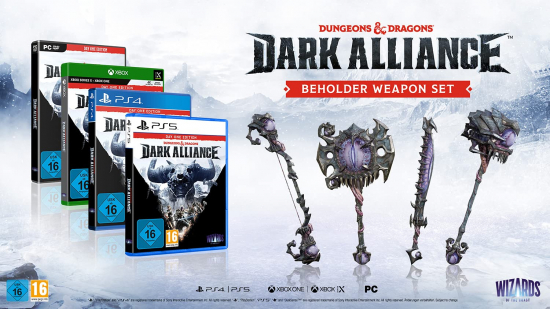 Dungeons & Dragons Dark Alliance Day One Edition (deutsch) (AT PEGI) (XBOX ONE / XBOX Series X) inkl. Beholder Weapon Set / White Dragon Set