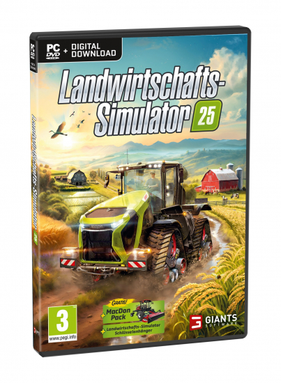 Landwirtschafts-Simulator 25 (deutsch spielbar) (AT PEGI) (PC DVD) inkl. MacDon Pack / Schlüsselanhänger