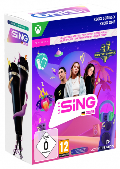 Let's Sing 2025 German Version + 2 Mikrofone (deutsch spielbar) (AT PEGI) (XBOX ONE / XBOX Series X)