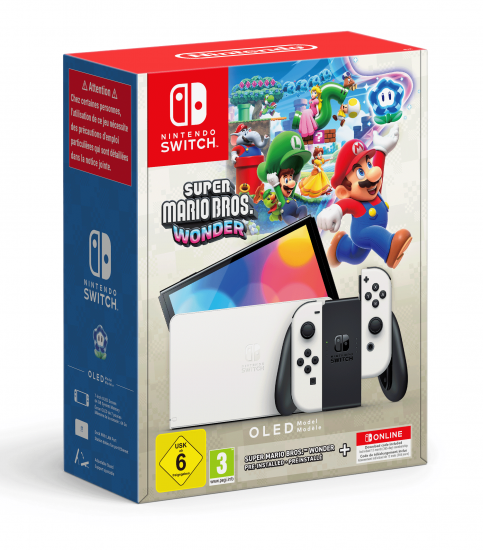 Nintendo Switch Konsole OLED Modell (weiß) + Super Mario Bros.™ Wonder + Nintendo Switch Online 12 Monate (10014335)