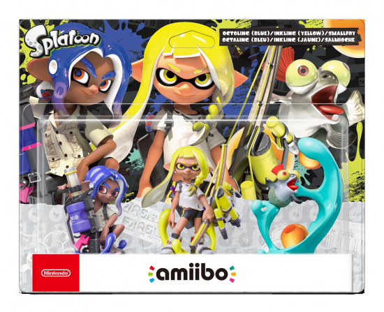 amiibo Splatoon 3 Oktoling blau, Inkling gelb, Smallfry (3 in 1) (Nintendo Wii U/Switch/3DS/New 3DS)