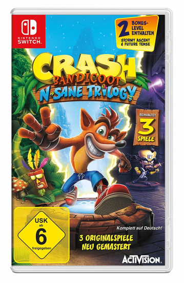 Crash Bandicoot N.Sane Trilogy (deutsch spielbar) (DE USK) (Nintendo Switch) inkl. 2 Bonus-Level