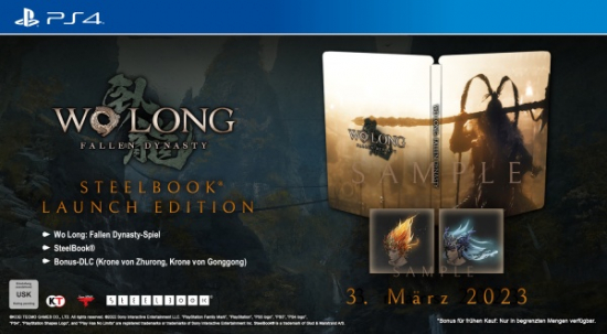 Wo Long Fallen Dynasty Steelbook Edition [uncut] (deutsch spielbar) (AT PEGI) (PS4) inkl. Bonus DLC / PS5 Upgrade