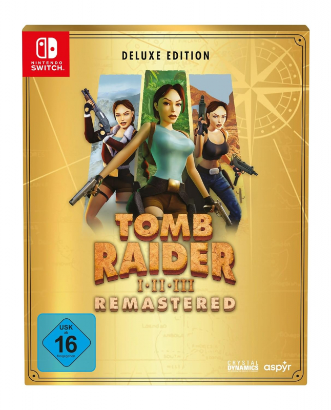 Tomb Raider 1-3 Remastered Deluxe Steelbook Edition Starring Lara Croft (deutsch spielbar) (DE USK) (Nintendo Switch)