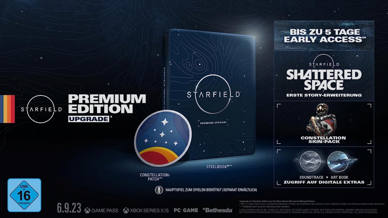 Starfield Premium Edition Upgrade (deutsch spielbar) (DE USK) (XBOX Series X) inkl. Steelbook / Shattered-Space Story-Erweiterung