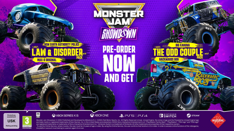 Monster Jam™ Showdown Day One Edition (deutsch spielbar) (AT PEGI) (Nintendo Switch) inkl. Law & Disorder - The Odd Couple Pack