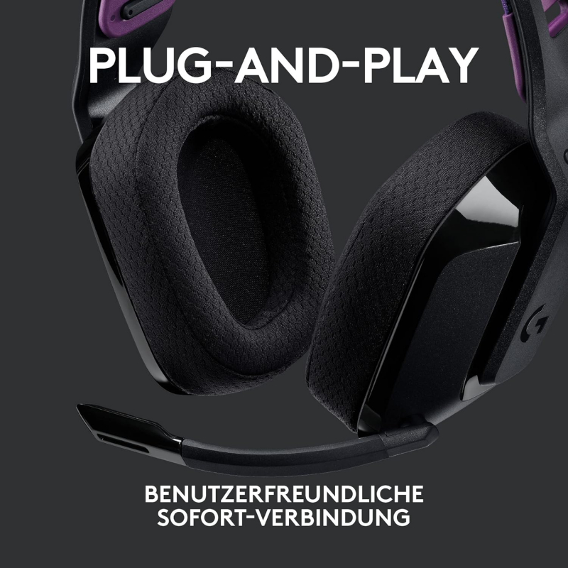 Logitech G535 LIGHTSPEED kabelloses Gaming-Headset – Flip-Stummschaltung, Stereo, kompatibel mit PC, PS4, PS5, wiederaufladbar über USB – Schwarz (981-000972)