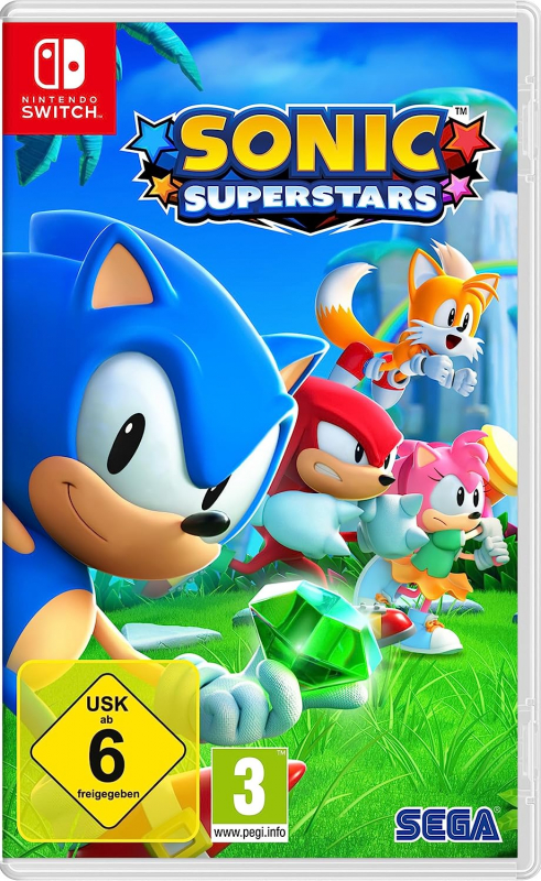 Sonic Superstars (deutsch spielbar) (AT PEGI) (Nintendo Switch) inkl. LEGO-Eggman-Skin / Anstecknadel-Set / Wendecover