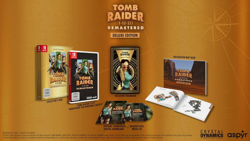 Tomb Raider 1-3 Remastered Deluxe Steelbook Edition Starring Lara Croft (deutsch spielbar) (DE USK) (Nintendo Switch)