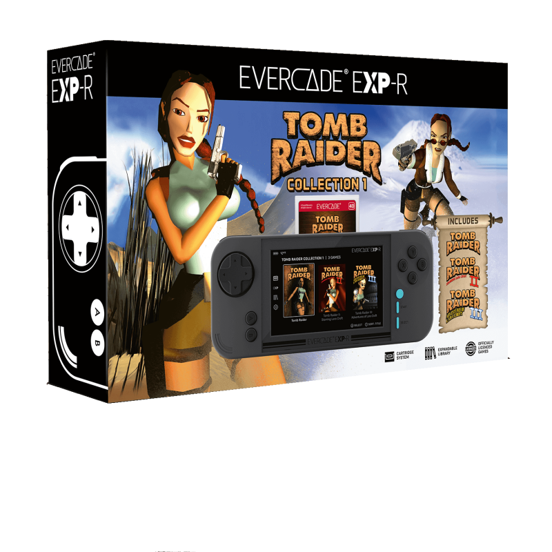 Blaze Evercade EXP-R Handheld Konsole inkl. Tomb Raider Collection 1
