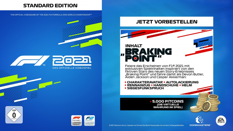 F1 2021 (deutsch) (AT PEGI) (PS4) inkl. Braking Point DLC / PS5 Upgrade