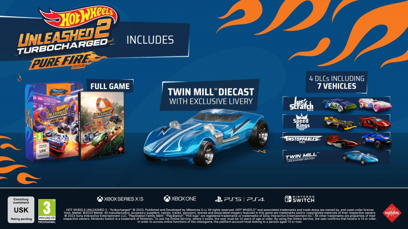 Hot Wheels Unleashed™ 2 – Turbocharged Pure Fire Edition (deutsch spielbar) (AT PEGI) (PS4) inkl. 4 extra Fahrzeuge / Hot Wheels Twin Mill