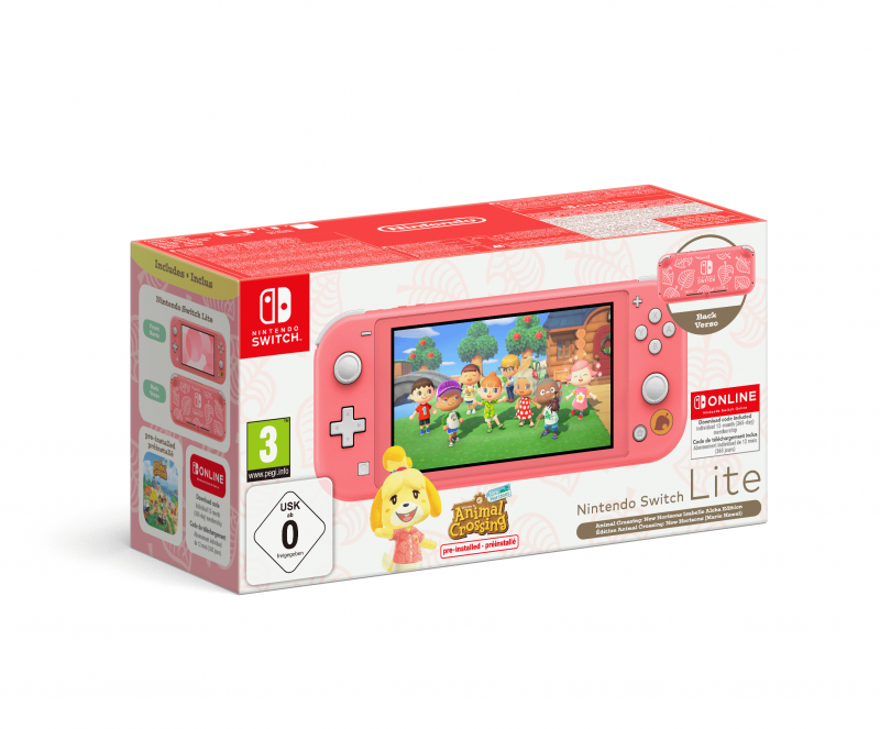 Nintendo Switch Lite Animal Crossing New Horizons Melinda-Edition + Nintendo Switch Online 12 Monate (10014332)