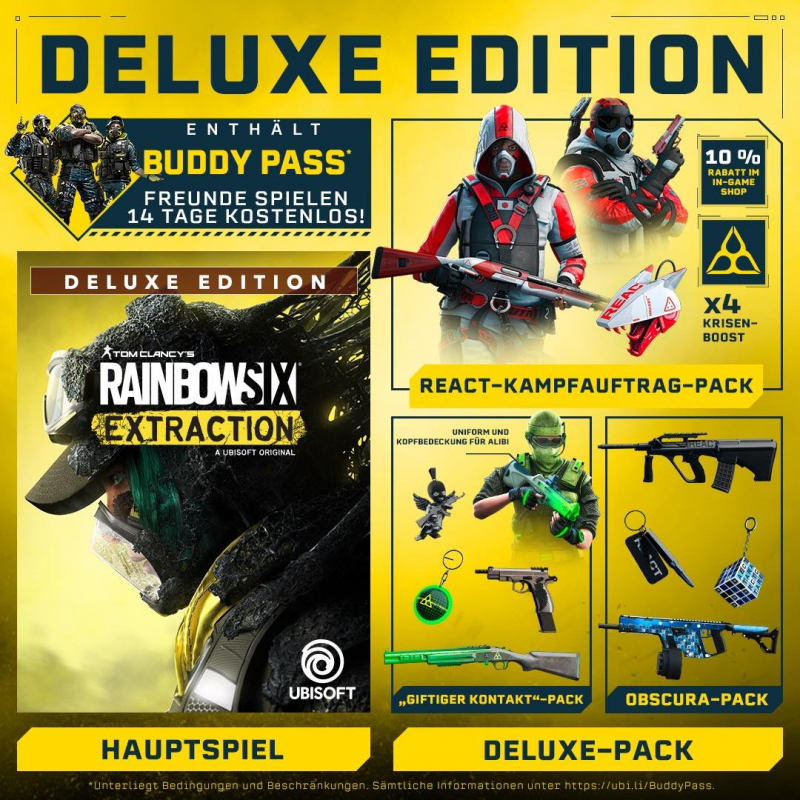 Tom Clancys Rainbow Six Extraction Deluxe Edition [uncut] (deutsch) (AT PEGI) (XBOX ONE / XBOX Series X) inkl. Orbitaler Zerfall Pack / React-Kampfauftrag-Pack / Deluxe-Pack / Vigil-Figur